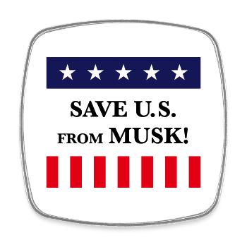Save Us From Musk! (Rette Uns Vor Musk!) - Viereckiger Kühlschrankmagnet - Weiß - Vorne