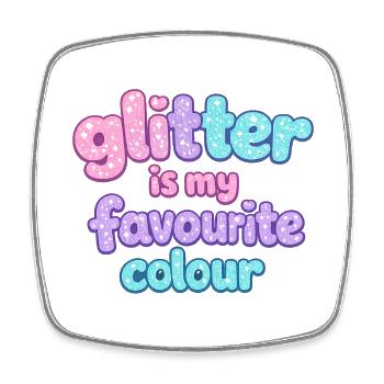 glitter is my favorite color, Cheerful summers - Square fridge magnet - white - Front