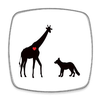 Giraffe und Wolf Gewaltfreie Kommunikation - Viereckiger Kühlschrankmagnet - Weiß - Vorne