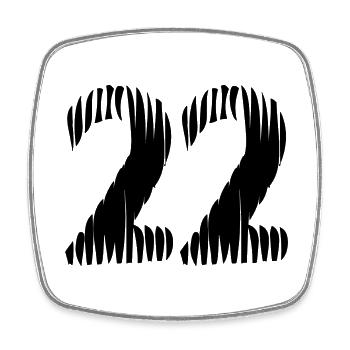 22 number jersey - Square fridge magnet - white - Front