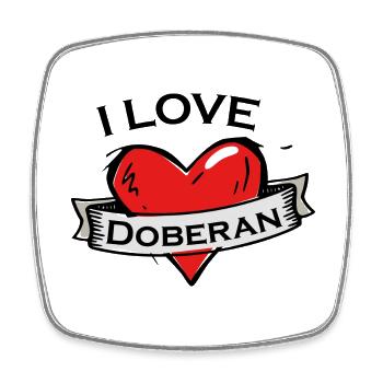 Doberan - Ich liebe Stadtnamen in Tattoo Stil - Viereckiger Kühlschrankmagnet - Weiß - Vorne