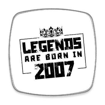 2007 legends born in - Viereckiger Kühlschrankmagnet - Weiß - Vorne