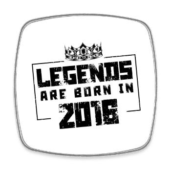 2016 legends born in - Square fridge magnet - white - Front