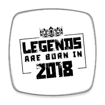 2018 legends born in - Square fridge magnet - white - Front