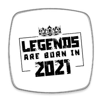 2021 légendes nées en - Magnet carré - blanc - Devant