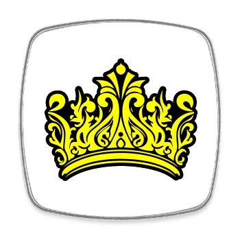 Krone Symbol Design - Viereckiger Kühlschrankmagnet - Weiß - Vorne