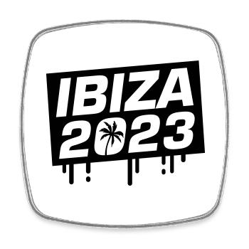 Ibiza 2023 - Viereckiger Kühlschrankmagnet - Weiß - Vorne