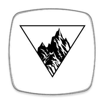 Mountains Nature Silhouette - Square fridge magnet - white - Front
