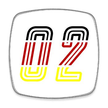 2 Zahl symbol Germany - Viereckiger Kühlschrankmagnet - Weiß - Vorne