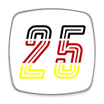 25 number symbol Germany - Square fridge magnet - white - Front