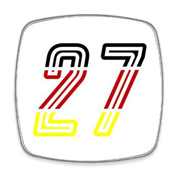 27 Symbole numérique Allemagne - Magnet carré - blanc - Devant