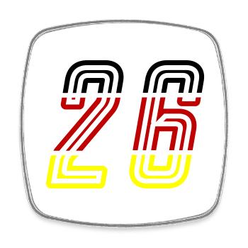 26 Number symbol Germany - Square fridge magnet - white - Front