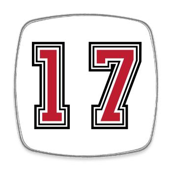 17 Number symbol - Square fridge magnet - white - Front