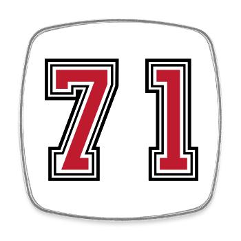 71 Symbole numérique - Magnet carré - blanc - Devant