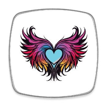 Coeur, Ailes, Ange, Amour - Magnet carré - blanc - Devant
