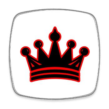 Symbole du roi de la couronne - Magnet carré - blanc - Devant