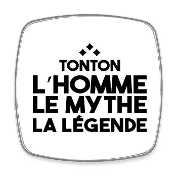 TONTON - Homme Le Mythe La Légende Humour - Magnet carré - blanc - Devant