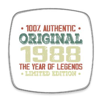 Legende seit 1988 Jahrgang 1988 - 36. Geburtstag - Viereckiger Kühlschrankmagnet - Weiß - Vorne