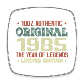Legende seit 1985 Jahrgang 1985 - 39. Geburtstag - Viereckiger Kühlschrankmagnet - Weiß - Vorne