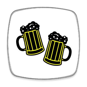 Beer Symbol Booze - Square fridge magnet - white - Front