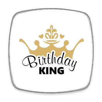 Birthday king - Square fridge magnet - white - Front