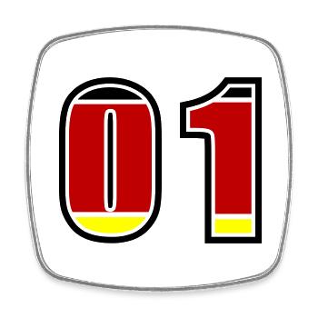 1 Number Germany Jersey - Square fridge magnet - white - Front