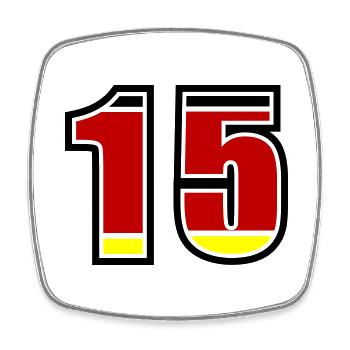15 Numéro Allemagne Jersey - Magnet carré - blanc - Devant
