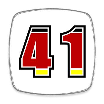 41 Nummer Deutschland Trikot - Viereckiger Kühlschrankmagnet - Weiß - Vorne