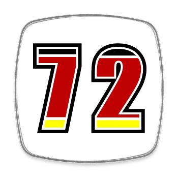72 Number Germany Jersey - Square fridge magnet - white - Front