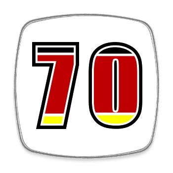 70 Number Germany Jersey - Square fridge magnet - white - Front