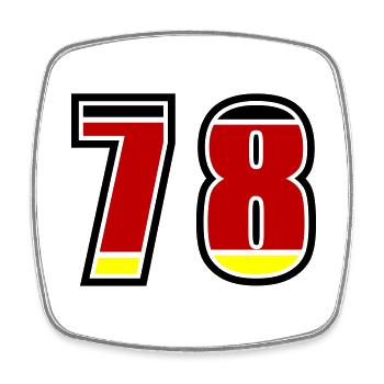 78 Nummer Deutschland Trikot - Viereckiger Kühlschrankmagnet - Weiß - Vorne