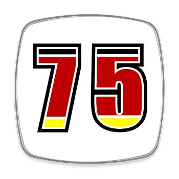 75 Nummer Deutschland Trikot - Viereckiger Kühlschrankmagnet - Weiß - Vorne