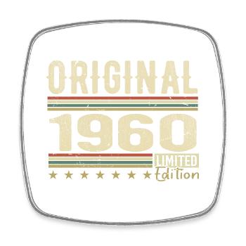 Original 1960er Jahre - Retro 1960er Jahre Geburtstagsgeschenk - Viereckiger Kühlschrankmagnet - Weiß - Vorne
