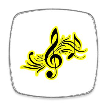 Musical Notes Symbol Music - Square fridge magnet - white - Front