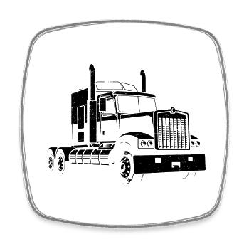 Truck driver truck truck - Square fridge magnet - white - Front