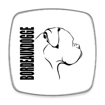 BORDEAUXDOGGE Profil Hunde Hund Wilsigns - Viereckiger Kühlschrankmagnet - Weiß - Vorne