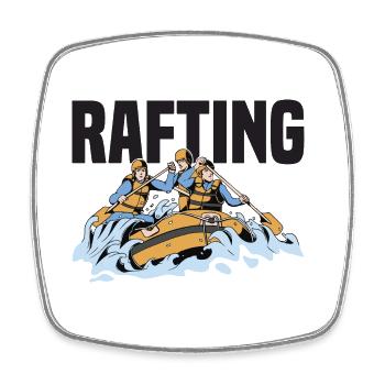 Rafting Squad Outfit für Teams Boot fahren Berge - Viereckiger Kühlschrankmagnet - Weiß - Vorne