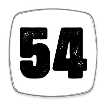 Maillot à 54 numéros - Magnet carré - blanc - Devant