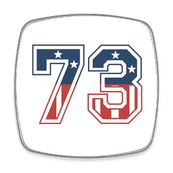 Anzahl 73 USA - Viereckiger Kühlschrankmagnet - Weiß - Vorne