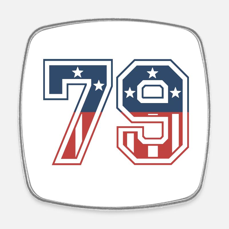 Number 79 USA - Square fridge magnet - white