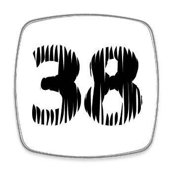 38 Number jersey - Square fridge magnet - white - Front