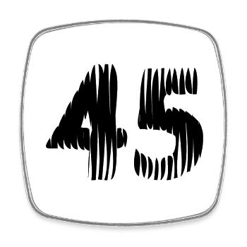45 number jersey - Square fridge magnet - white - Front