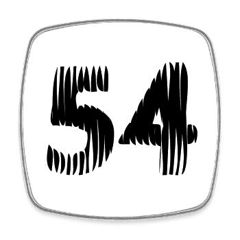 Maillot à 54 numéros - Magnet carré - blanc - Devant