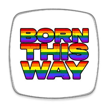 Born This Way Rainbow LGBTQIA+ CSD Gay Pride - Square fridge magnet - white - Front