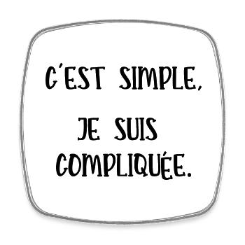 c'est simple je suis compliquée - Magnet carré - blanc - Devant