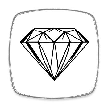 Diamond Symbol - Square fridge magnet - white - Front