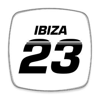 Ibiza 23 - Square fridge magnet - white - Front