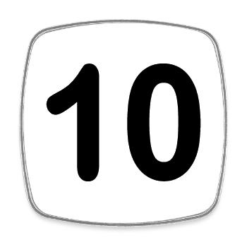 10 - Viereckiger Kühlschrankmagnet - Weiß - Vorne