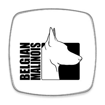 Belgian Malinois Profil Hunde Hund Wilsigns - Viereckiger Kühlschrankmagnet - Weiß - Vorne