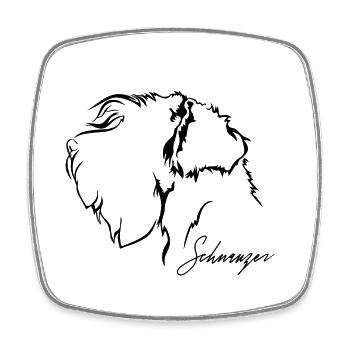 Schnauzer Profile Dogs Dog Wilsigns - Square fridge magnet - white - Front